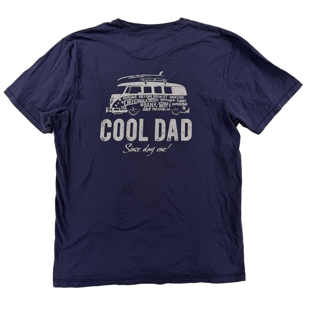 Crazy Shirts Shirt Mens Large Blue Cool Dad VW Bus Graphic Tee T-Shirt